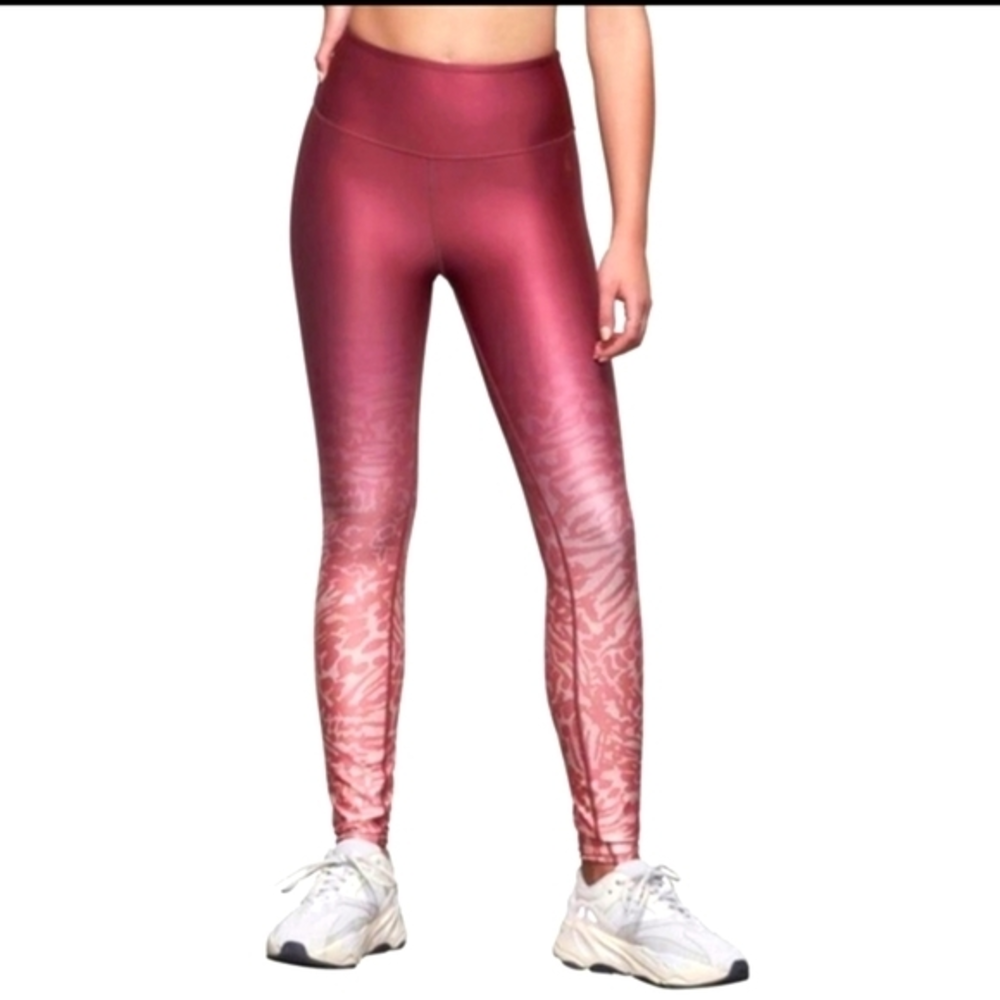 Good American ombre‎ animal print pink high waist leggings